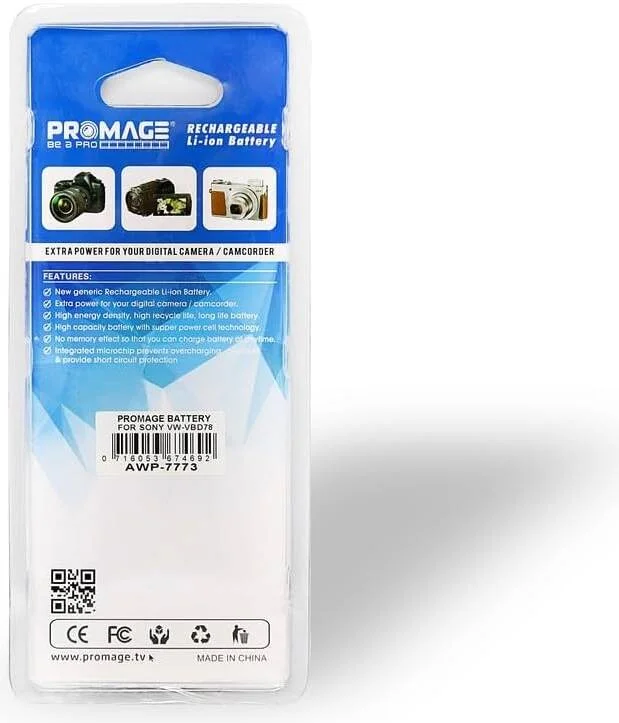 باتری قابل شارژ پرومِیج مدل VBD78، ولتاژ 7.4 ولت، ظرفیت 7800 میلی آمپر ساعت، با استحکام و پایداری بالا باتری قابل شارژ پرومِیج مدل VBD78، ولتاژ 7.4 ولت، ظرفیت 7800 میلی آمپر ساعت، با استحکام و پایداری بالا