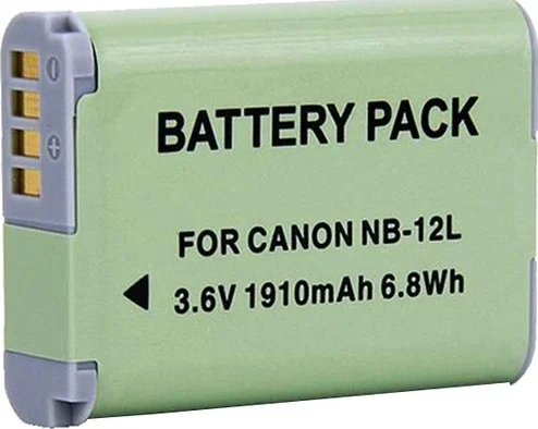 باتری لیتیوم-یونی قابل شارژ پرومِیج NB12L برای دوربین های فیلمبرداری/دیجیتال کانن PowerShot G1X II / N100 - سبز | AWP-5978
