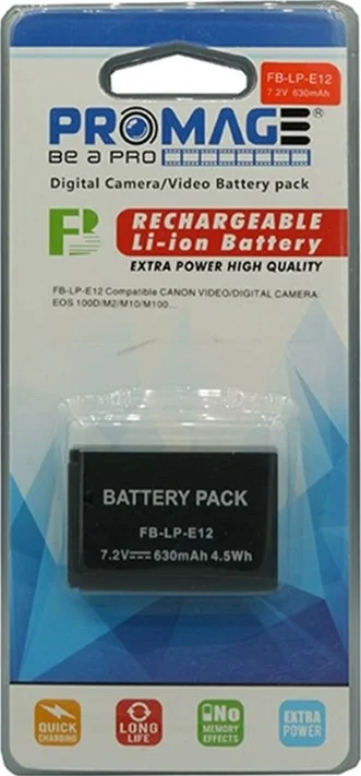 باتری لیتیوم-یونی قابل شارژ Promage LPE12 برای دوربین فیلمبرداری/دیجیتال کانن - مشکی | AWP-6130