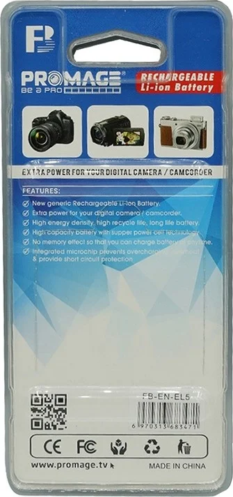 باتری لیتیوم-یونی قابل شارژ Promage ENEL9 برای دوربین های دیجیتال نیکون D40/D40X/D60/D5000 - مشکی | AWP-5974