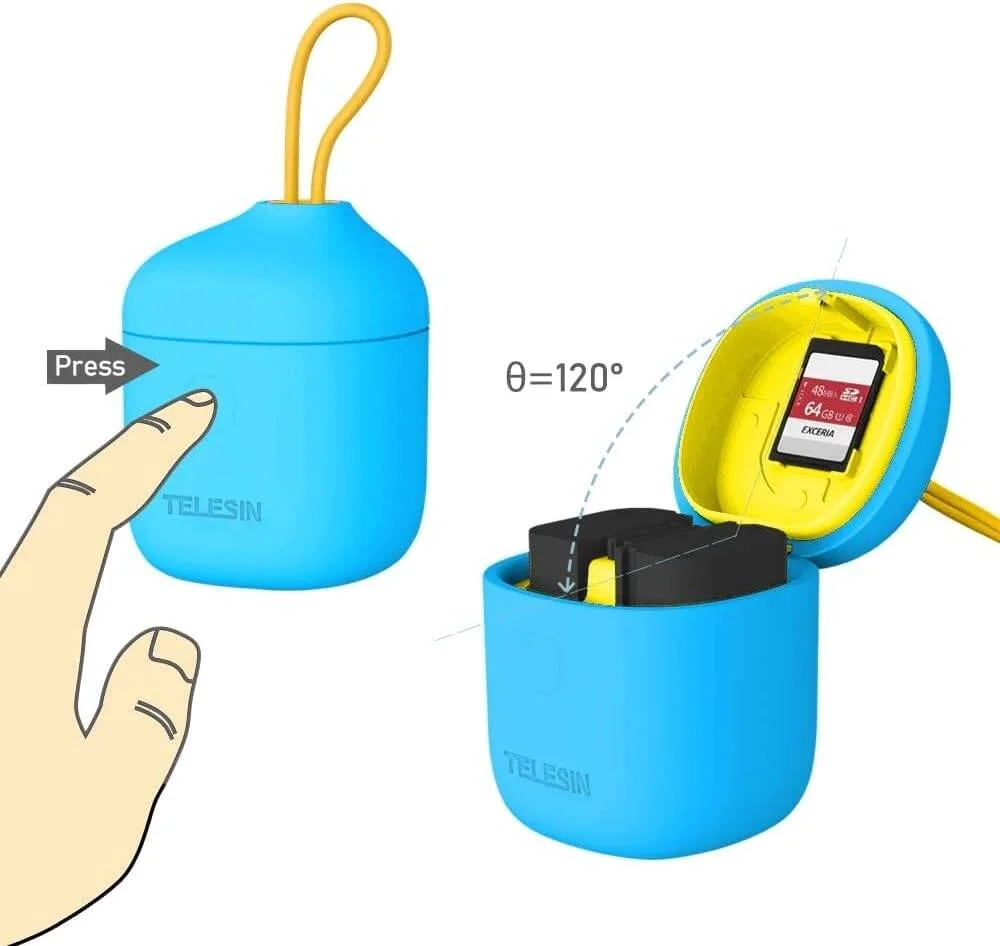 جعبه همه کاره TELE SIN 3 در 1 شارژر باتری USB دوگانه، کارت خوان SD و جعبه نگهداری برای باتری LP-E6، شارژر باتری دوگانه برای LP-E6