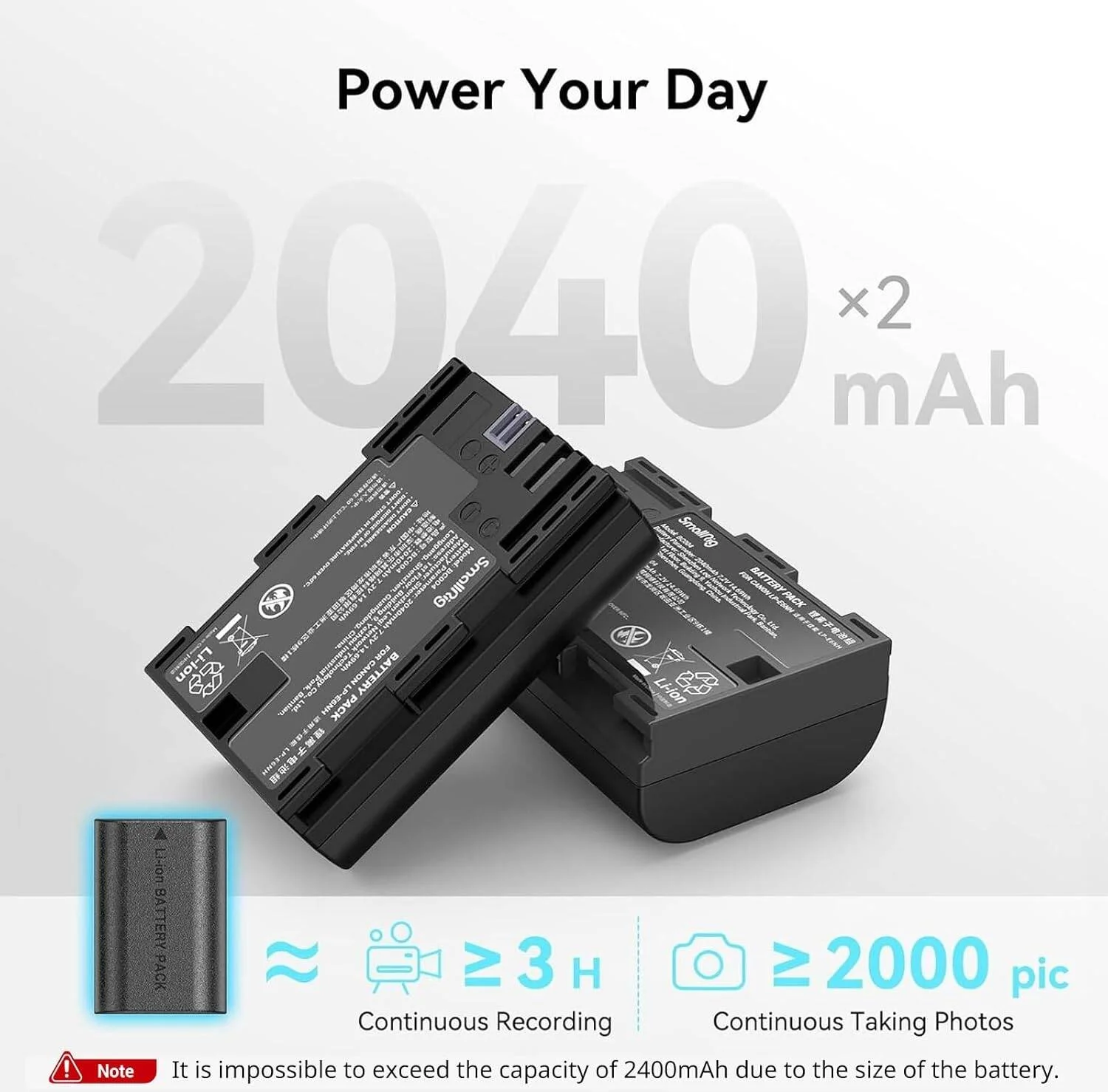 کیت باتری دوربین و شارژر SmallRig LP-E6NH مدل 3821