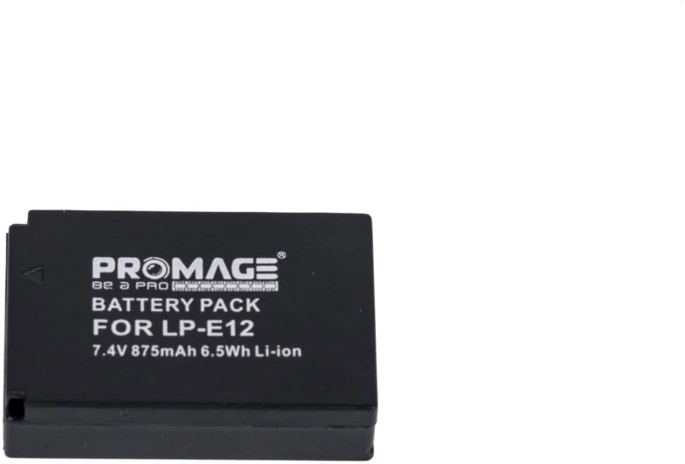 بسته باتری لیتیوم-یونی قابل شارژ پرومِیج Canon LP-E12 برای دوربین های Canon EOS و PowerShot | LP-E12