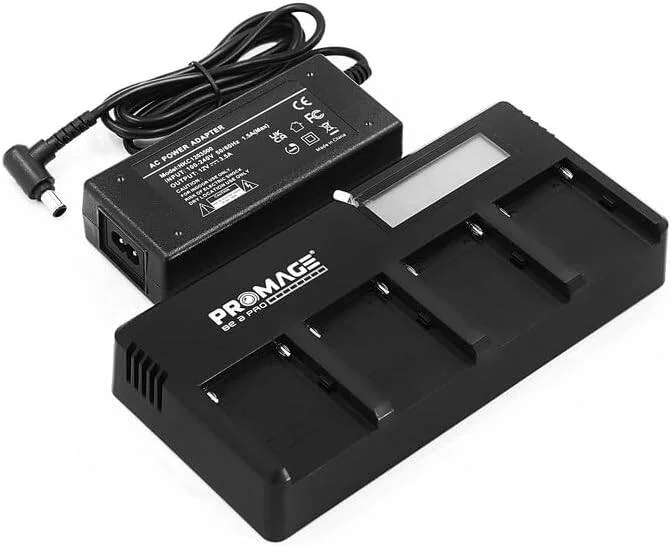 شارژر چهارگانه پرومِیج DF-F970 برای باتری های F570/770/970، شارژر فوق سریع