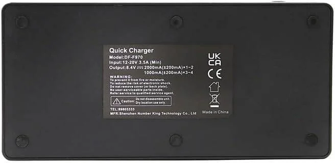 شارژر چهارگانه پرومِیج DF-F970 برای باتری های F570/770/970، شارژر فوق سریع