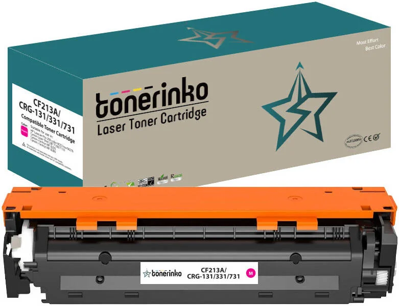 کارتریج تونر Tonerinko، سازگار با HP 131A، CF210A، CF211A، CF212A، CF213A، پرینترهای HP LaserJet Pro 200 Color M251nw، M251n، M276nw، M276n (CF213A Magenta، CRG-131/331/731) | CF213A