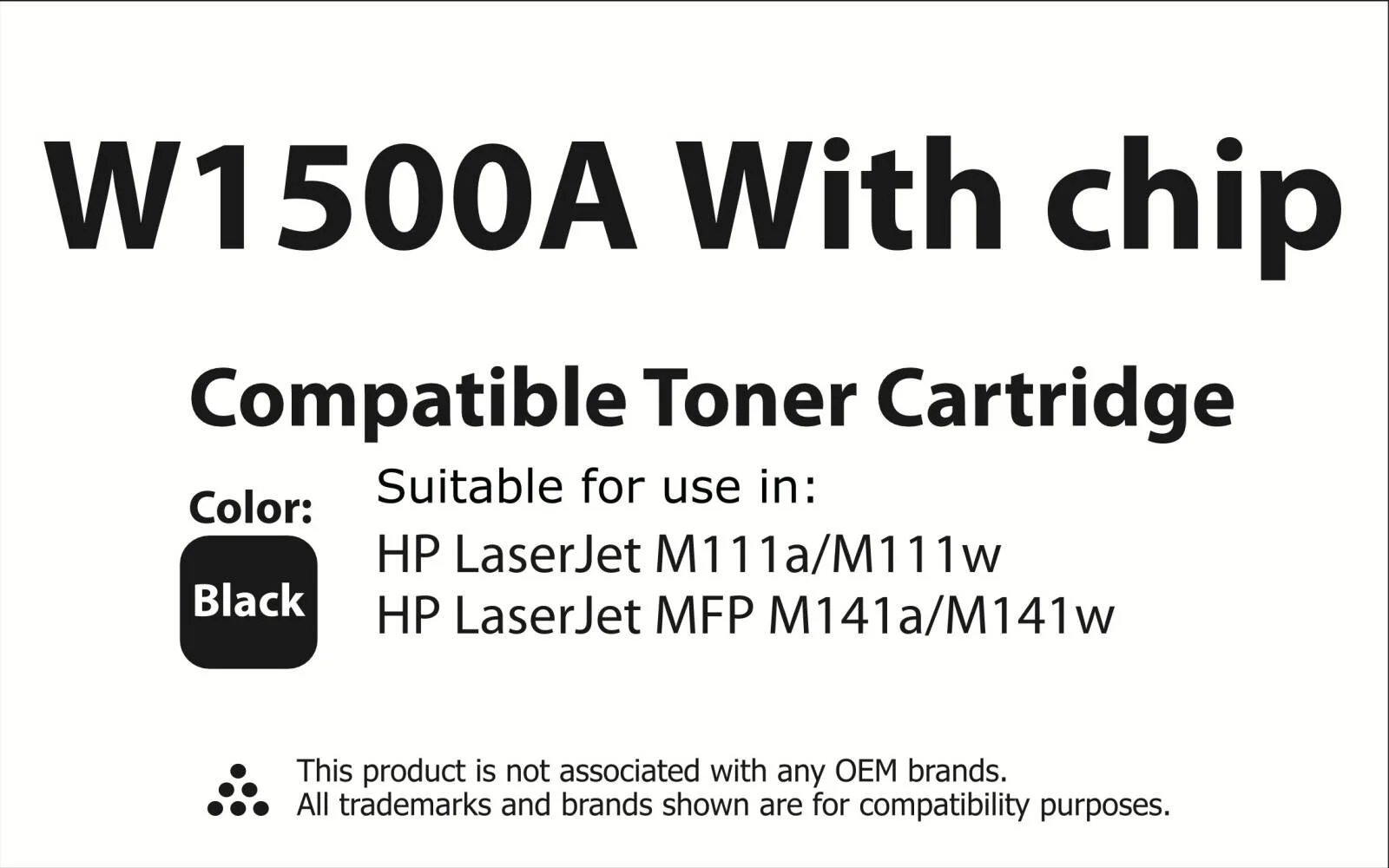 کارتریج تونر جایگزین ممتاز تونرینکو سازگار با HP W1500A 150A، مناسب برای HP LaserJet M111a, M111aa, M111w, M111we, M141a, MFP M141w، چاپ مشکی با بازدهی بالا (تک بسته) | W1500A