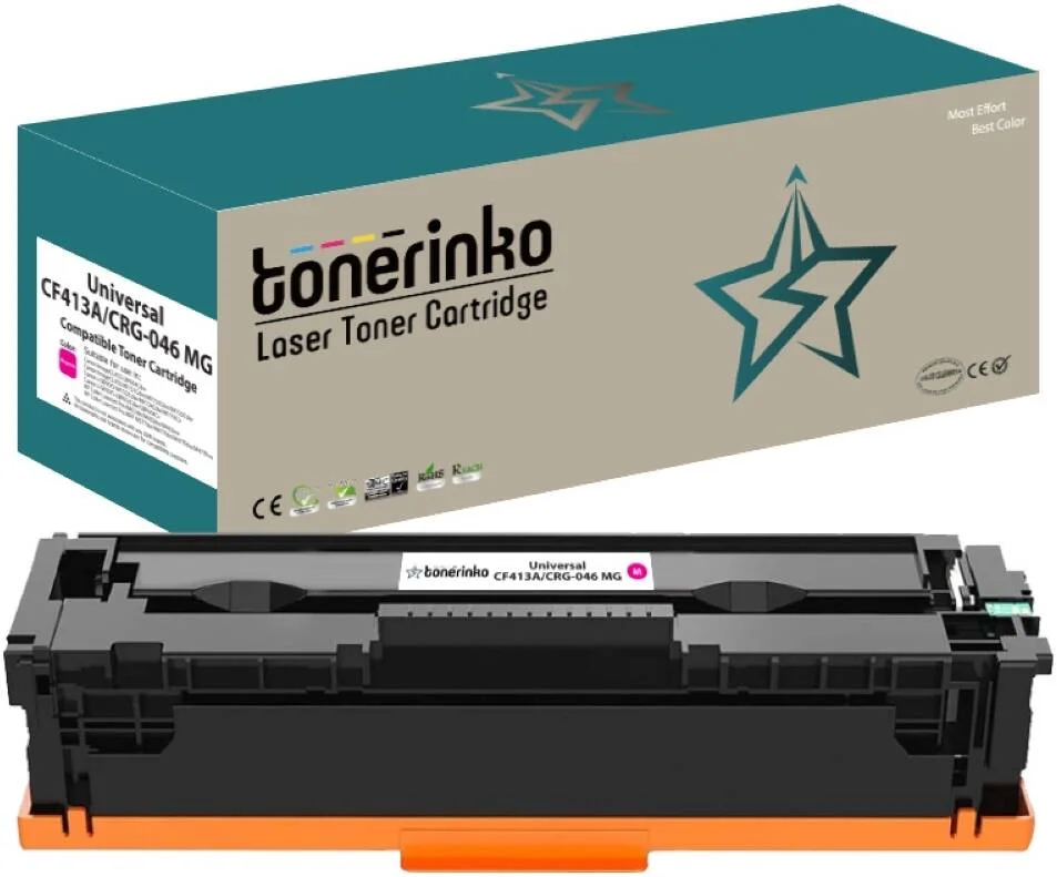 کارتریج تونر جایگزین پریمیوم تونرینکو سازگار با HP CF410A, 410X, CF410X, HP Color LaserJet Pro M477fdw, M477fdn, M452nw, M377dw, M452dn (Magenta Universal CF413A/CRG-046 MG) | CRG-046 MG