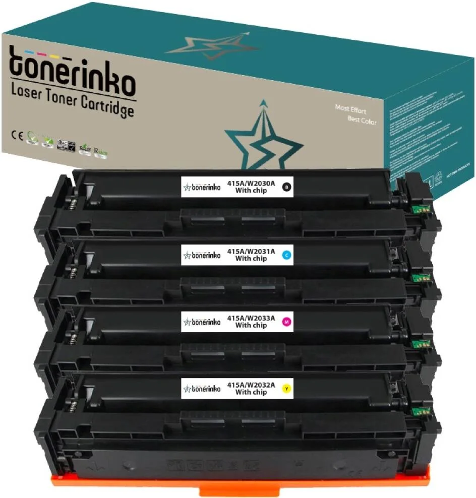 کارتریج تونر جایگزین پریمیوم تونرینکو سازگار با HP 415A, 415X, W2030A, W2030X, W2031A, W2032A, W2033A، برای HP Color LaserJet Pro MFP M479fdw, M479fnw, M479fdn, M47799 (بسته 4 عددی) | 415A