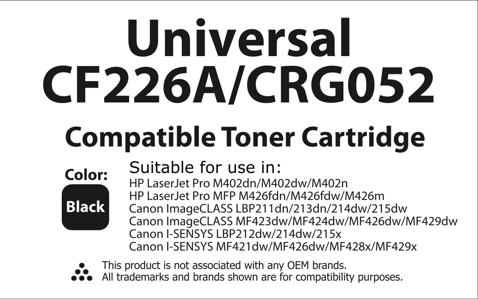 کارتریج تونر جایگزین ممتاز تونرینکو سازگار با HP 26A CF226A، تونر مشکی با بازدهی بالا برای پرینترهای LaserJet Pro M402d, M402dn, M402dne, M402dw، چاپ واضح و قابل اعتماد | CF226A