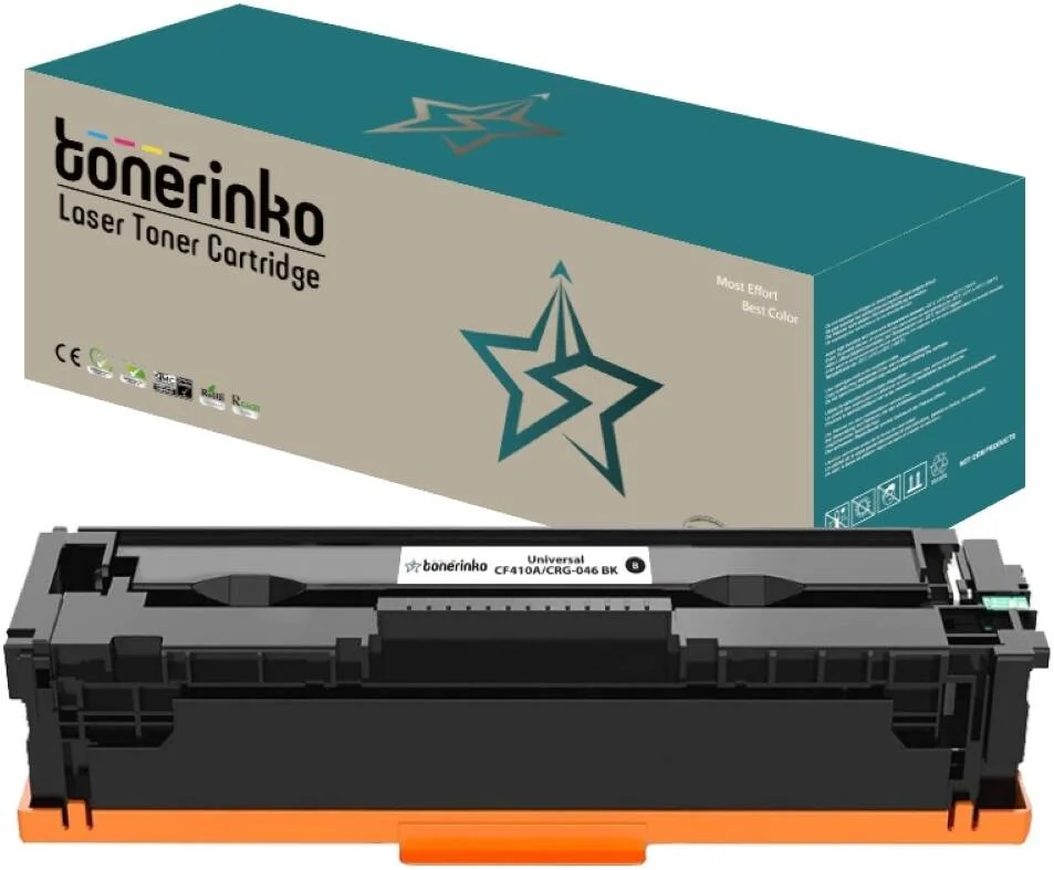 کارتریج تونر جایگزین پریمیوم تونرینکو سازگار با HP CF410A, 410X, CF410X, HP Color LaserJet Pro M477fdw, M477fnw, M477fdn, M452nw, M377dw (مشکی یونیورسال CF410A/CRG-046 BK) | CRG-046 BK