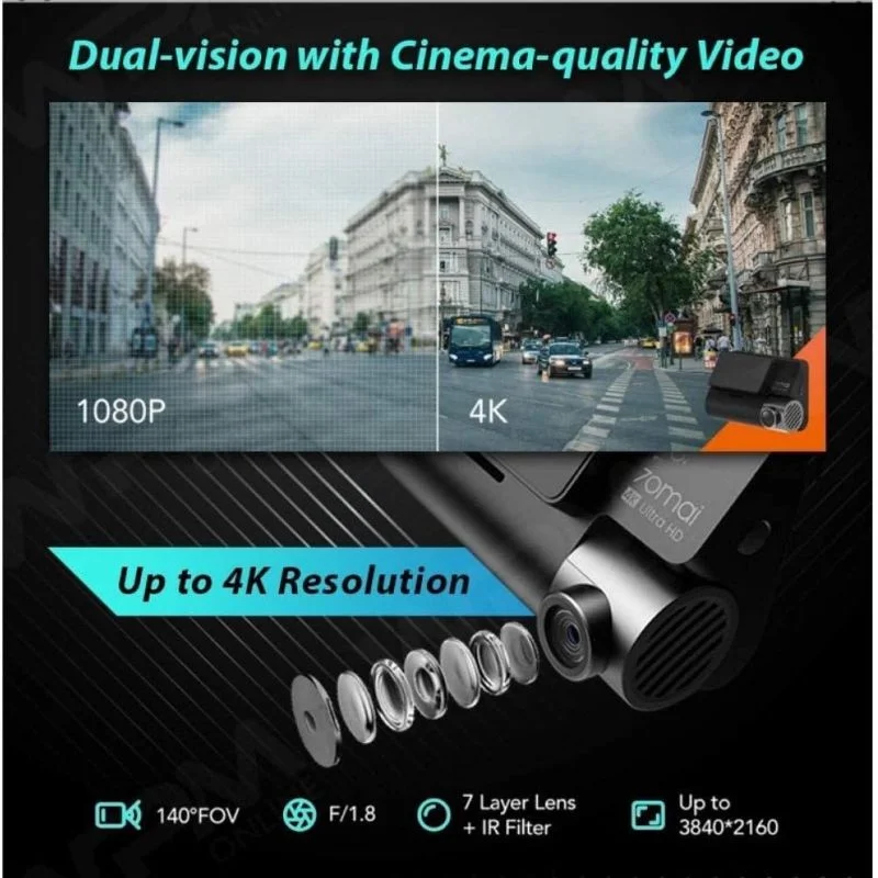 دوربین داش کم 70mai A800S با کیفیت 4K و قابلیت ضبط دوگانه دوربین داش کم 70mai A800S با کیفیت 4K و قابلیت ضبط دوگانه