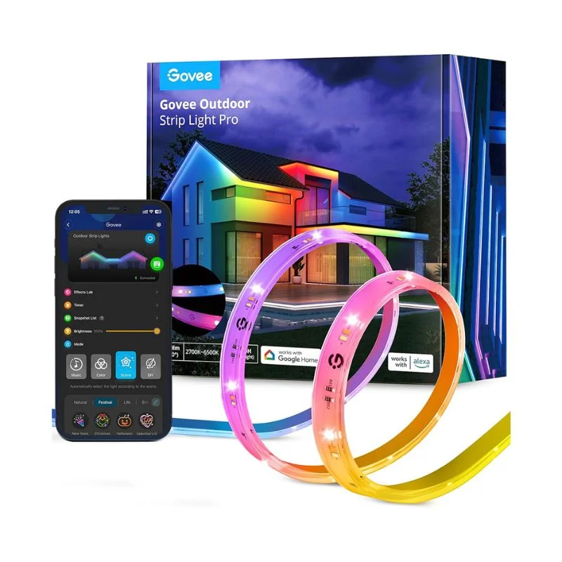 نوار چراغ LED هوشمند 10 متری گووی مدل H70A1 با نور RGBICWW