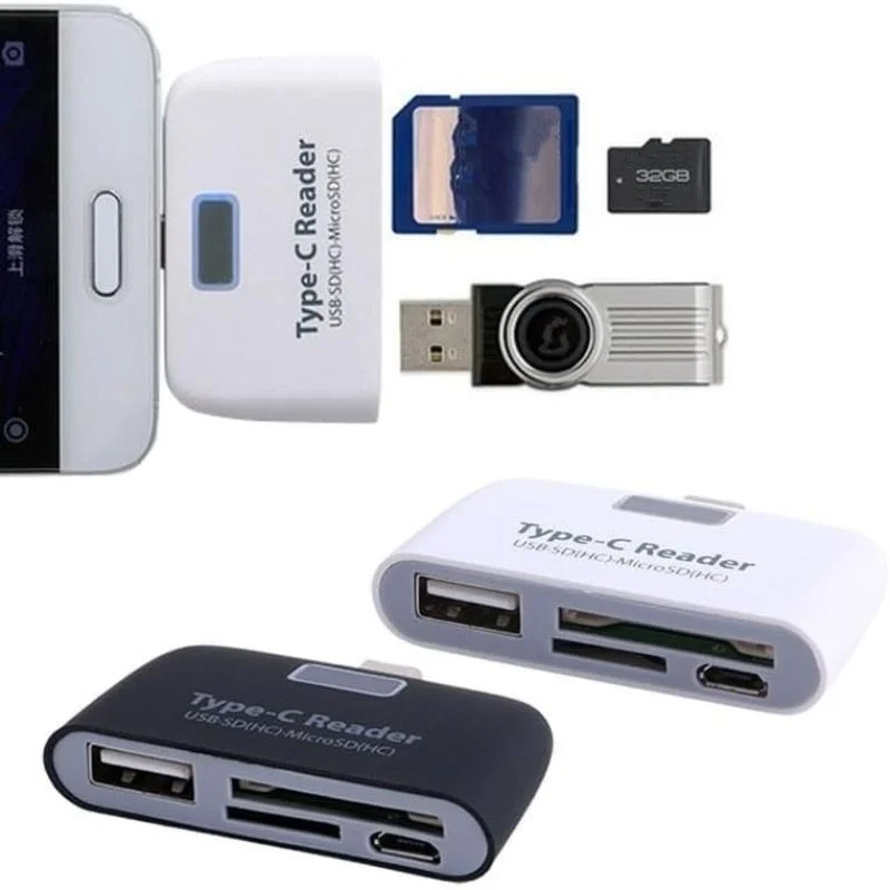 آداپتور کارت خوان 4 در 1 Type-C با قابلیت USB/TF/SD و OTG