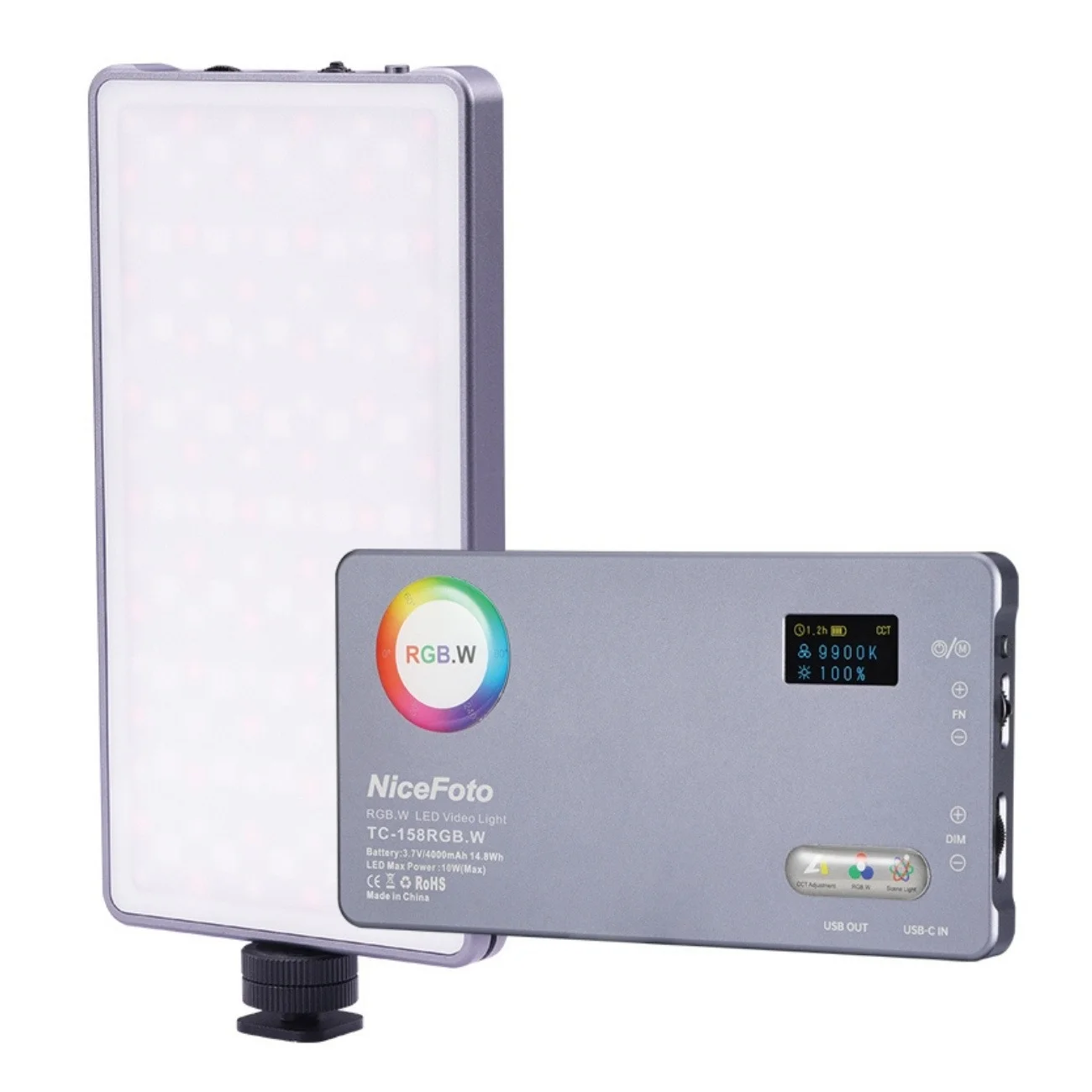 چراغ LED ویدئویی RGB نایس فوتو مدل TC-158RGB.W