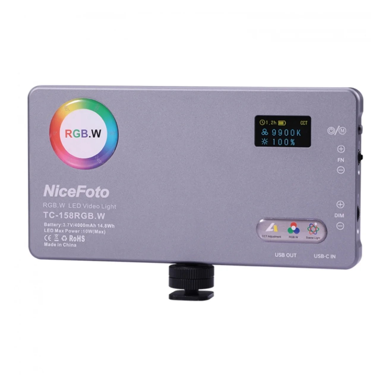 چراغ LED ویدئویی RGB نایس فوتو مدل TC-158RGB.W