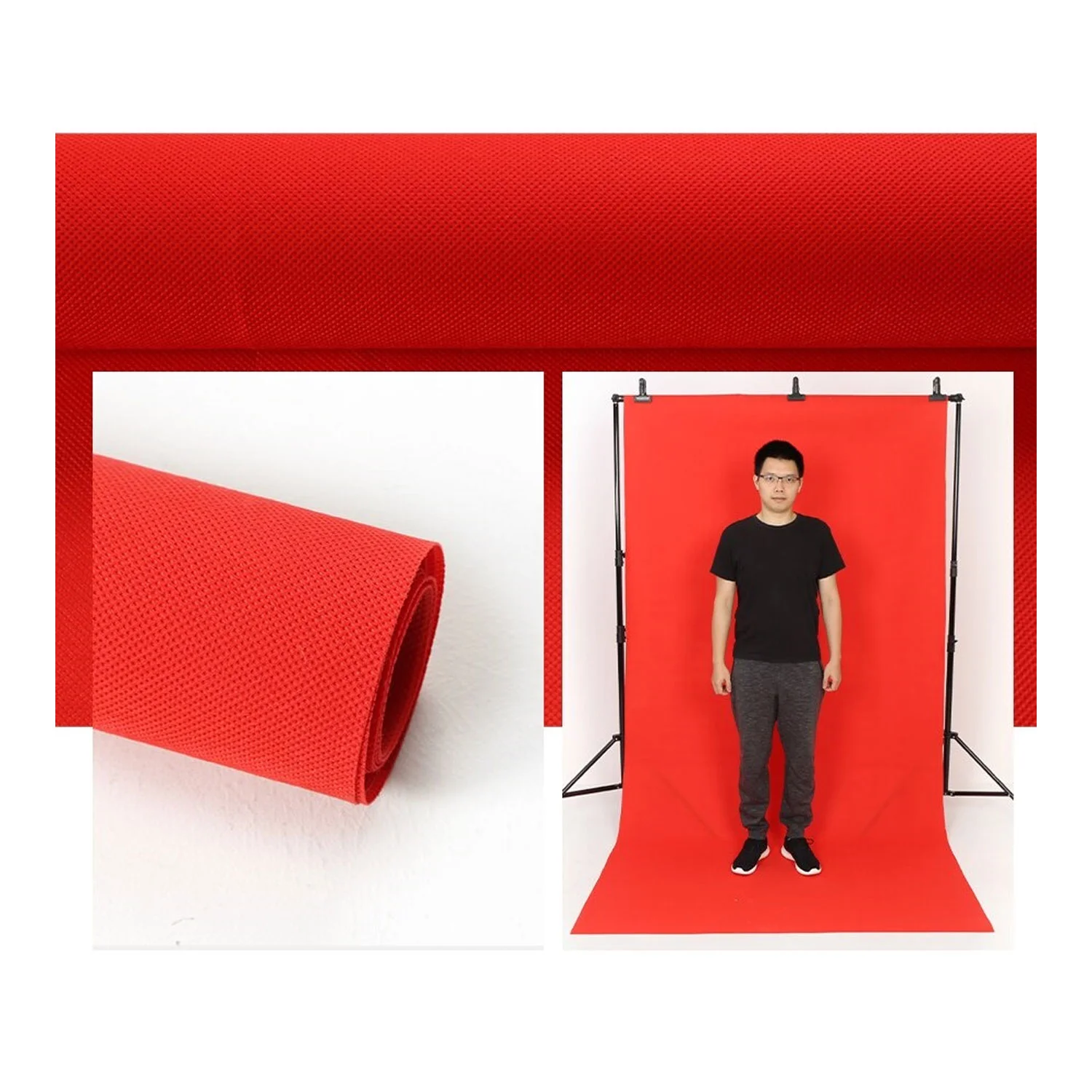 بکدراپ حرفه ای شطرنجی قرمز رنگ، ابعاد 2 در 3 متر