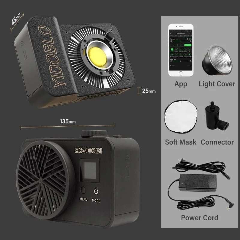 نور ویدئویی COB مدل Yidoblo ZC-100BI