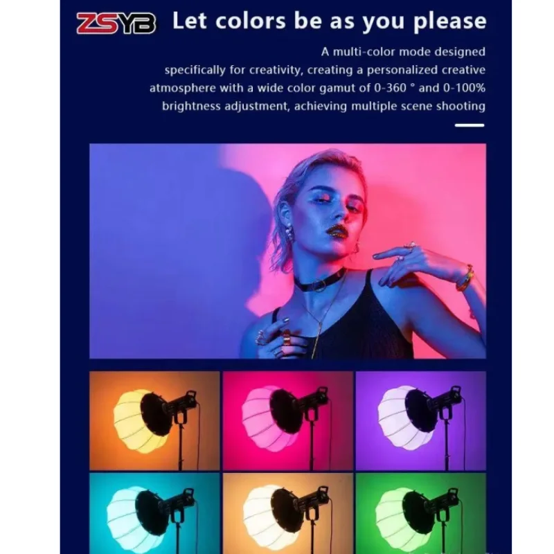 نور ثابت ZSYB مدل Led Y500RGB دو رنگ حرفه ای COB قابل حمل