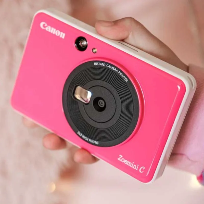 دوربین چاپ فوری Canon Zoemini C با رنگ صورتی پاستیلی