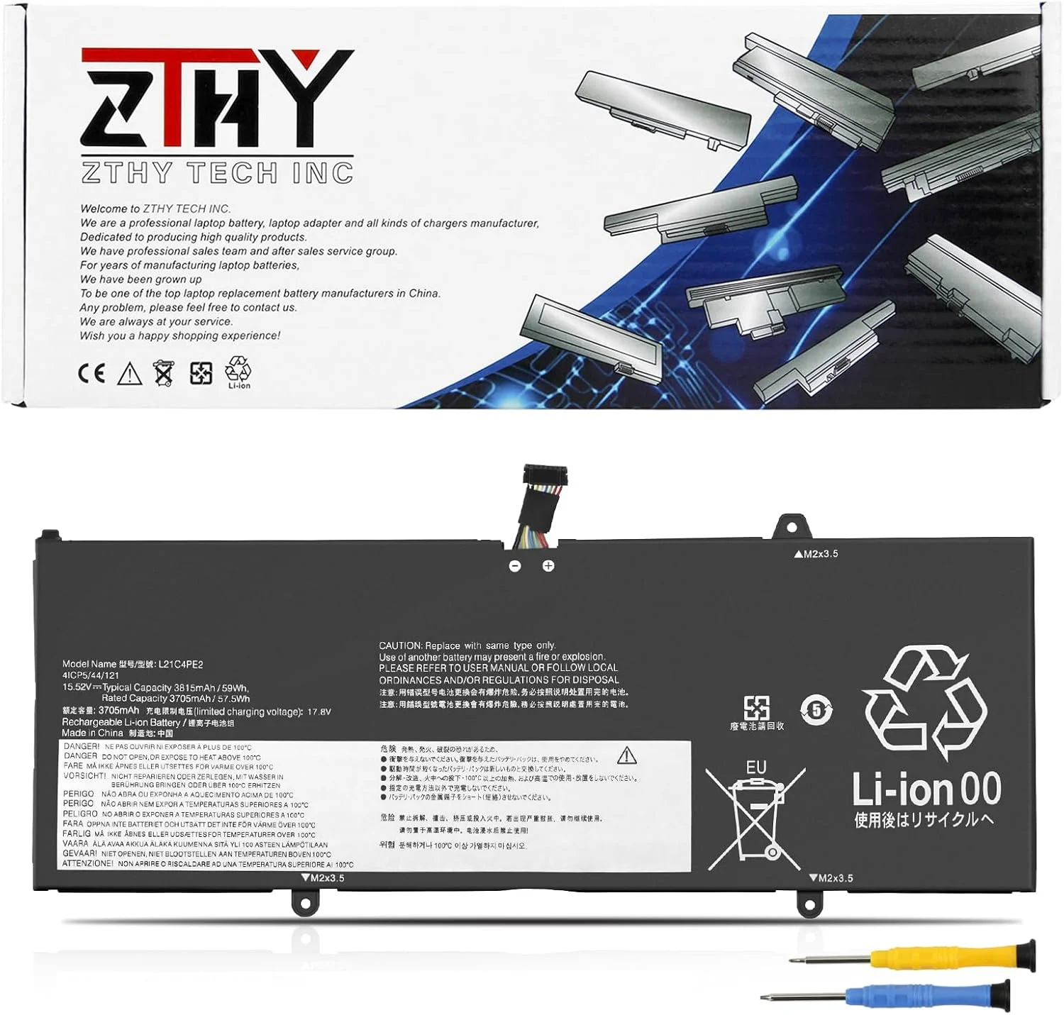 باتری جایگزین لپ تاپ ZTHY مدل L21M4PE2 برای لنوو Yoga 6-13ALC7 82UD / Yoga 6-13ABR8 83B2 سری L21C4PE2 L21D4PE1 L21L4PE2 SB11F29412 5B11F29411 SB11F29410 15.52V 59Wh 3815mAh 4-Cell باتری جایگزین لپ تاپ ZTHY مدل L21M4PE2 برای لنوو Yoga 6-13ALC7 82UD / Yoga 6-13ABR8 83B2 سری L21C4PE2 L21D4PE1 L21L4PE2 SB11F29412 5B11F29411 SB11F29410 15.52V 59Wh 3815mAh 4-Cell