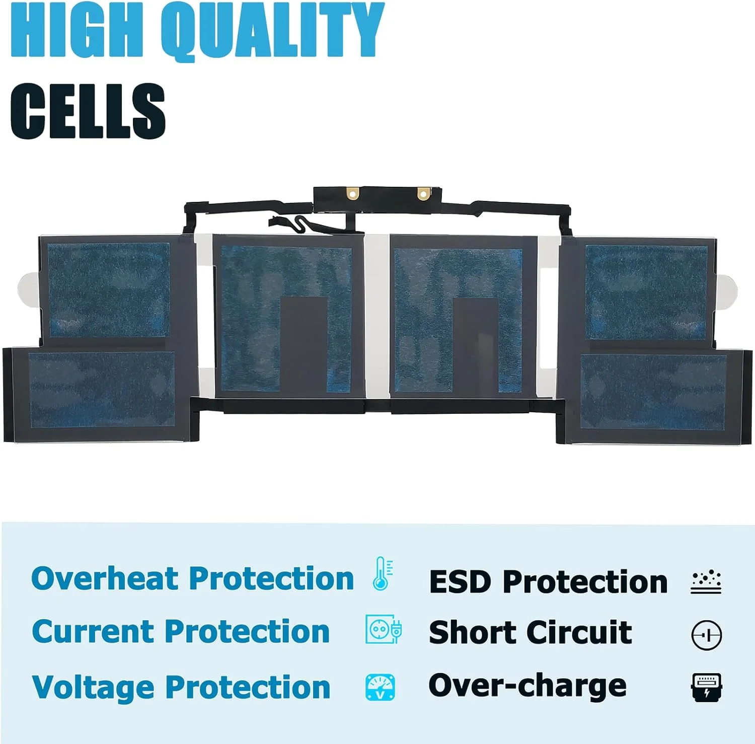 باتری لپ تاپ A1820 سازگار با مک بوک پرو 15 اینچ A1707 (اواخر 2016، اواسط 2017) 11.4 ولت 76 وات ساعت