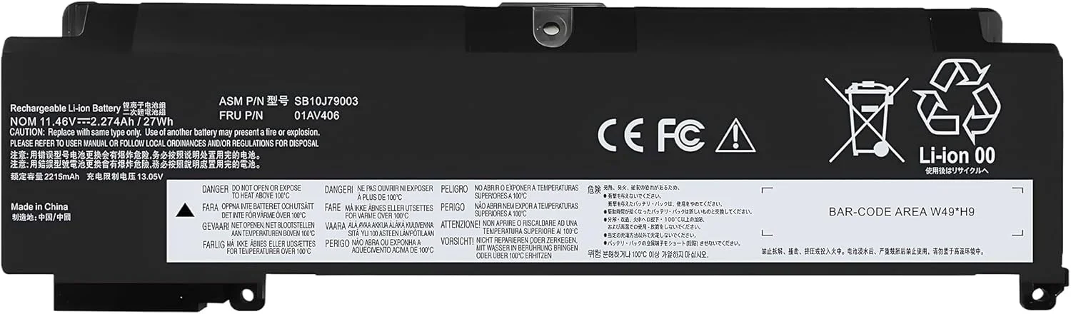 باتری لپ تاپ 27wh 01AV406 برای ThinkPad T470S، جایگزین SB10J79003 برای T460S T470S برای سری ThinkPad داخلی 01AV405 00HW025 00HW038 00HW024 01AV462 01AV407 01AV408 L16M3P73 با عملکرد بالا باتری لپ تاپ 27wh 01AV406 برای ThinkPad T470S، جایگزین SB10J79003 برای T460S T470S برای سری ThinkPad داخلی 01AV405 00HW025 00HW038 00HW024 01AV462 01AV407 01AV408 L16M3P73 با عملکرد بالا