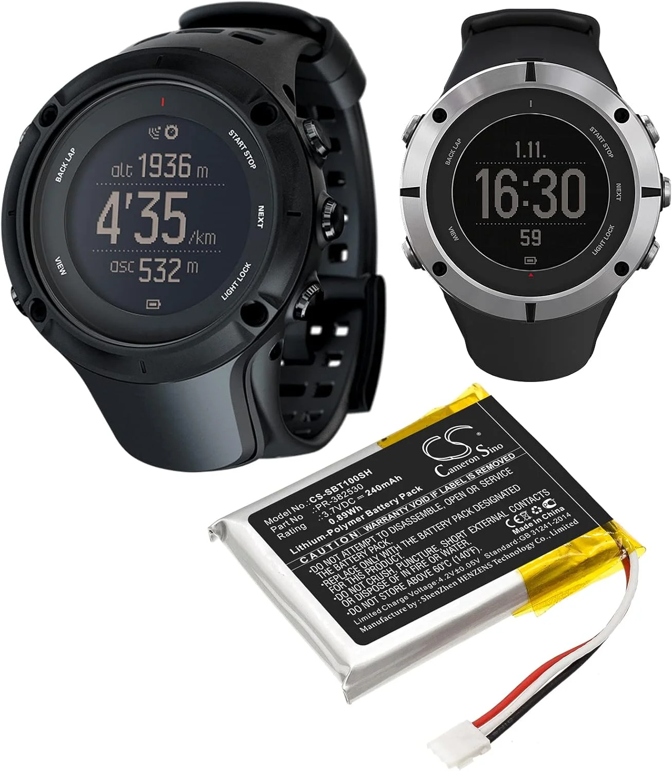 جایگزین باتری سازگار با Suunto PR-382530 Ambit 1, Ambit 2, Ambit 2S, Ambit 3 (240mAh/3.7V) جایگزین باتری سازگار با Suunto PR-382530 Ambit 1, Ambit 2, Ambit 2S, Ambit 3 (240mAh/3.7V)