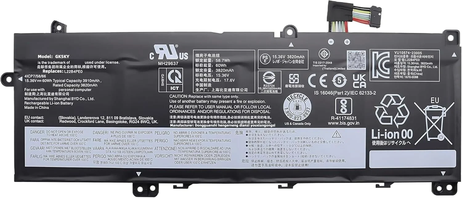 باتری لپ تاپ 60Wh L22B4PE0 SB11N47475 جایگزین برای Lenovo K14 G2 IRU برای ThinkBook 14 G6 IRL برای ThinkBook 14 G7 IML ARP برای ThinkBook 14 2-in-1 G4 IML Series L22D4PE0 SB11L67315 با عملکرد بالا باتری لپ تاپ 60Wh L22B4PE0 SB11N47475 جایگزین برای Lenovo K14 G2 IRU برای ThinkBook 14 G6 IRL برای ThinkBook 14 G7 IML ARP برای ThinkBook 14 2-in-1 G4 IML Series L22D4PE0 SB11L67315 با عملکرد بالا