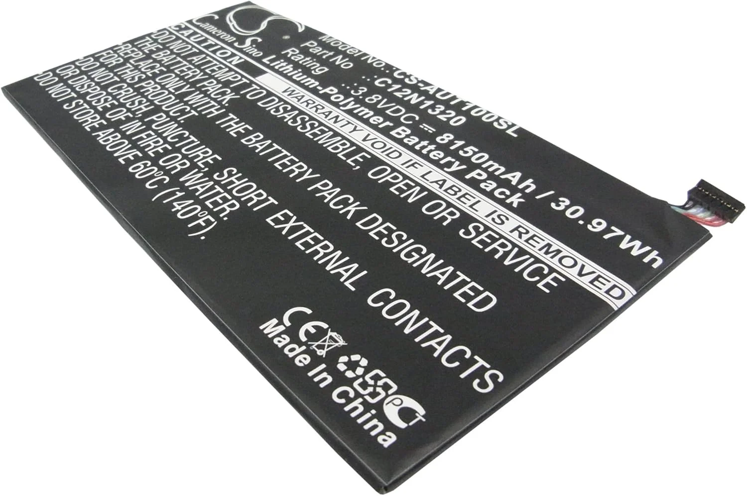 باتری جایگزین SPANN برای ایسوس ترنسفورمر بوک T100TAM-DK564، ترنسفورمر بوک T100TC، شماره قطعه: 0B200-00720100، 0B200-00720300، 0B200-00720400، C12N1320 3.8V باتری جایگزین SPANN برای ایسوس ترنسفورمر بوک T100TAM-DK564، ترنسفورمر بوک T100TC، شماره قطعه: 0B200-00720100، 0B200-00720300، 0B200-00720400، C12N1320 3.8V