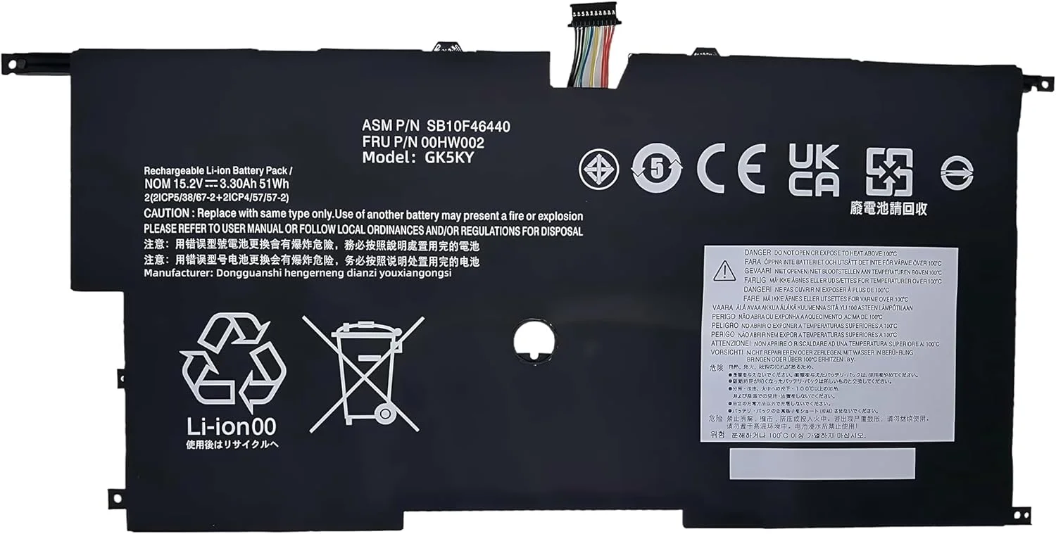 باتری لپ تاپ 51Wh 00HW002 00HW003 جایگزین برای لنوو ThinkPad X1 Carbon Gen 3 2015 و ThinkPad X1 Carbon Gen 2 2nd 2014 20A7 20A8 Series SB10F46441 SB10F46440 45N1700 15.2V با عملکرد بالا باتری لپ تاپ 51Wh 00HW002 00HW003 جایگزین برای لنوو ThinkPad X1 Carbon Gen 3 2015 و ThinkPad X1 Carbon Gen 2 2nd 2014 20A7 20A8 Series SB10F46441 SB10F46440 45N1700 15.2V با عملکرد بالا