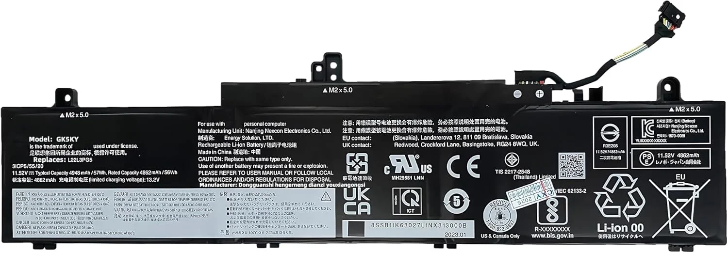 باتری لپ تاپ 57Wh مدل L22L3PG5 جایگزین برای لنوو ThinkPad E14 Gen 5 6 E16 Gen 1 Gen 2 سری 2023 2024 SB11K63027 5B11K63034 L22B3PG5 SB11K63028 5B11K63032 L22M3PG5 L22D3PG5 با عملکرد بالا باتری لپ تاپ 57Wh مدل L22L3PG5 جایگزین برای لنوو ThinkPad E14 Gen 5 6 E16 Gen 1 Gen 2 سری 2023 2024 SB11K63027 5B11K63034 L22B3PG5 SB11K63028 5B11K63032 L22M3PG5 L22D3PG5 با عملکرد بالا