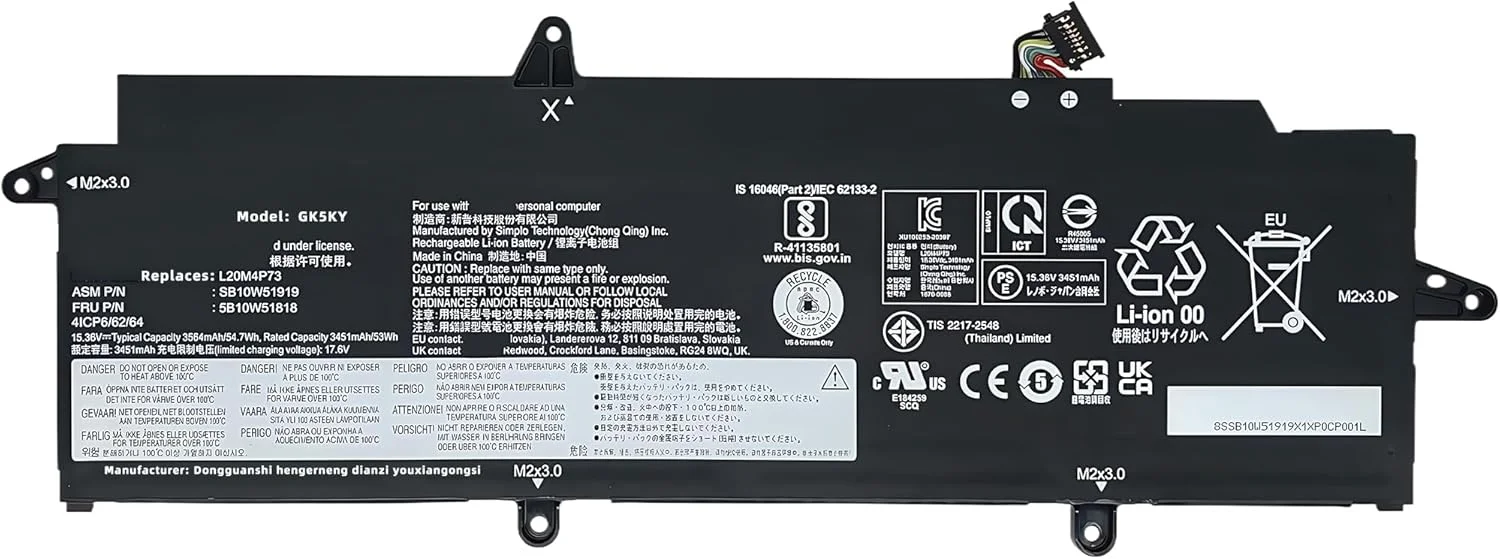 باتری لپ تاپ 54.7wh L20M4P73 جایگزین برای لنوو ThinkPad X13 Gen 2 2021 Gen 3 2022 Series SB10W51919 5B10W51818 SB10W51954 5B10W51853 L20L4P73 SB10W51953 L20C4P73 L20D4P73 با عملکرد بالا باتری لپ تاپ 54.7wh L20M4P73 جایگزین برای لنوو ThinkPad X13 Gen 2 2021 Gen 3 2022 Series SB10W51919 5B10W51818 SB10W51954 5B10W51853 L20L4P73 SB10W51953 L20C4P73 L20D4P73 با عملکرد بالا
