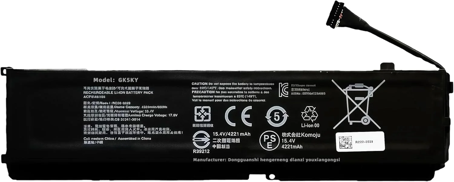 باتری لپ تاپ 65Wh RC30-0328 با ظرفیت 4221mAh، 4 سلولی، 15.4 ولت، جایگزین برای Razer Blade 15 Edition 2020 2021 / برای Blade 15 RZ09-0328 / Blade RZ09-0330x RZ09-03304x RZ09-03305x سری با عملکرد بالا باتری لپ تاپ 65Wh RC30-0328 با ظرفیت 4221mAh، 4 سلولی، 15.4 ولت، جایگزین برای Razer Blade 15 Edition 2020 2021 / برای Blade 15 RZ09-0328 / Blade RZ09-0330x RZ09-03304x RZ09-03305x سری با عملکرد بالا