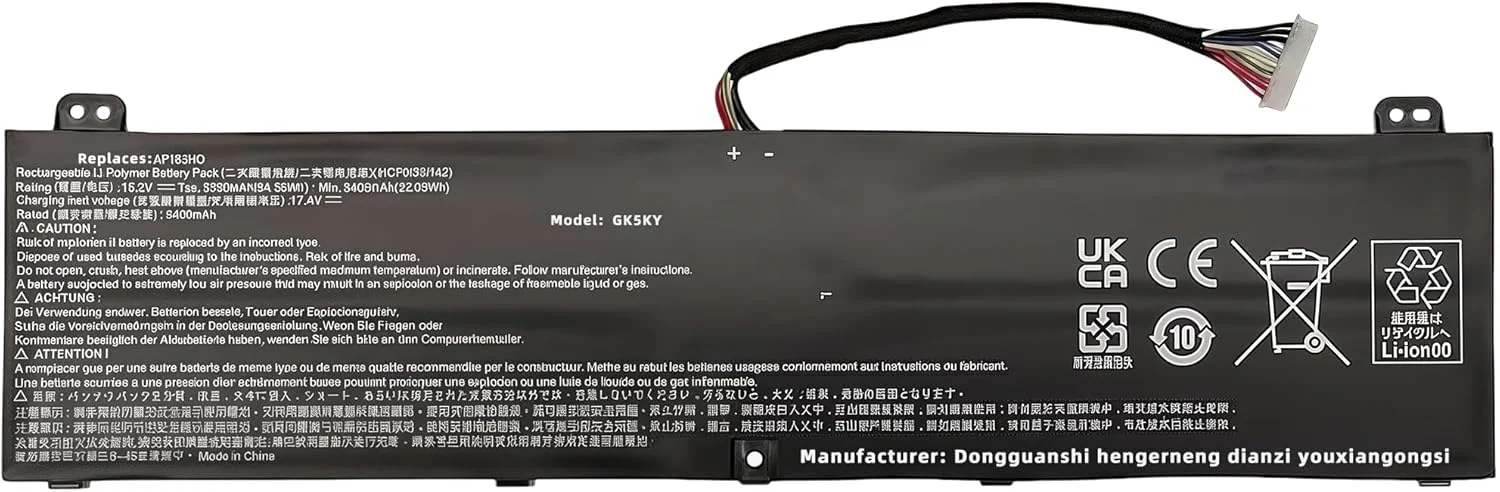 باتری لپتاپ 84.36Wh AP18JHQ جایگزین برای ایسر ConceptD 7 CN715-71 CN715-72G CN715-73G Pro CN715-71P CN715-72P Ezel CC715-71 Pro CC715-71 CC715-71P CC715-72P Predator Triton با عملکرد بالا باتری لپتاپ 84.36Wh AP18JHQ جایگزین برای ایسر ConceptD 7 CN715-71 CN715-72G CN715-73G Pro CN715-71P CN715-72P Ezel CC715-71 Pro CC715-71 CC715-71P CC715-72P Predator Triton با عملکرد بالا