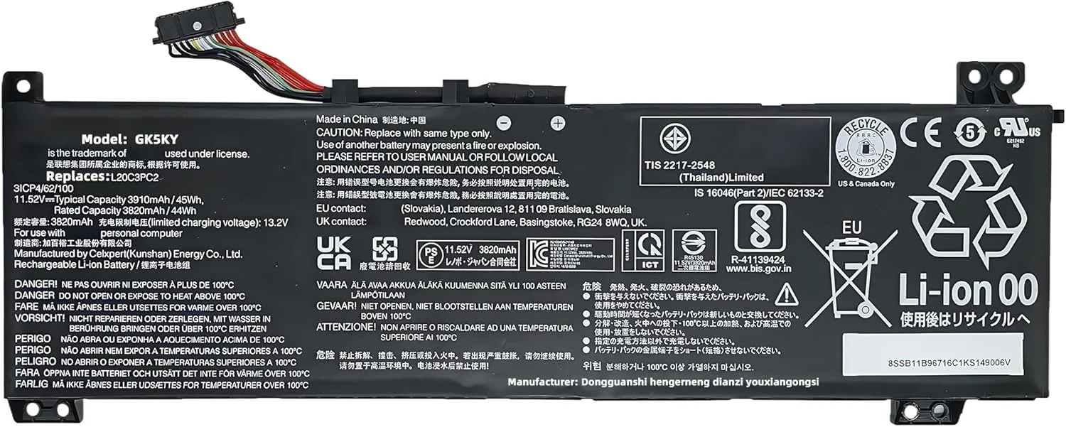 باتری لپ تاپ 45Wh 20C3PC2 جایگزین برای لنوو سری های Ideapad Gaming 3-15IHU6 3-15ACH6 مدل های L20M3PC2 L20D3PC2 5B11B96718 SB11B96717 5B11B96715 SB11B96720 5B11B96719 SB11B96716 با عملکرد بالا باتری لپ تاپ 45Wh 20C3PC2 جایگزین برای لنوو سری های Ideapad Gaming 3-15IHU6 3-15ACH6 مدل های L20M3PC2 L20D3PC2 5B11B96718 SB11B96717 5B11B96715 SB11B96720 5B11B96719 SB11B96716 با عملکرد بالا