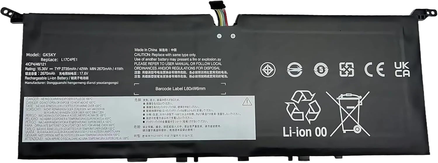 باتری لپ تاپ 42Wh L17C4PE1 جایگزین برای لنوو IdeaPad 730S-13IWL 81JB Yoga S730-13IWL 81J0 S730-13IML 81U4 L17M4PE1 L17S4PE1 5B10R32748 5B10W67276 5B10R32749 5B10W67274 با عملکرد بالا باتری لپ تاپ 42Wh L17C4PE1 جایگزین برای لنوو IdeaPad 730S-13IWL 81JB Yoga S730-13IWL 81J0 S730-13IML 81U4 L17M4PE1 L17S4PE1 5B10R32748 5B10W67276 5B10R32749 5B10W67274 با عملکرد بالا