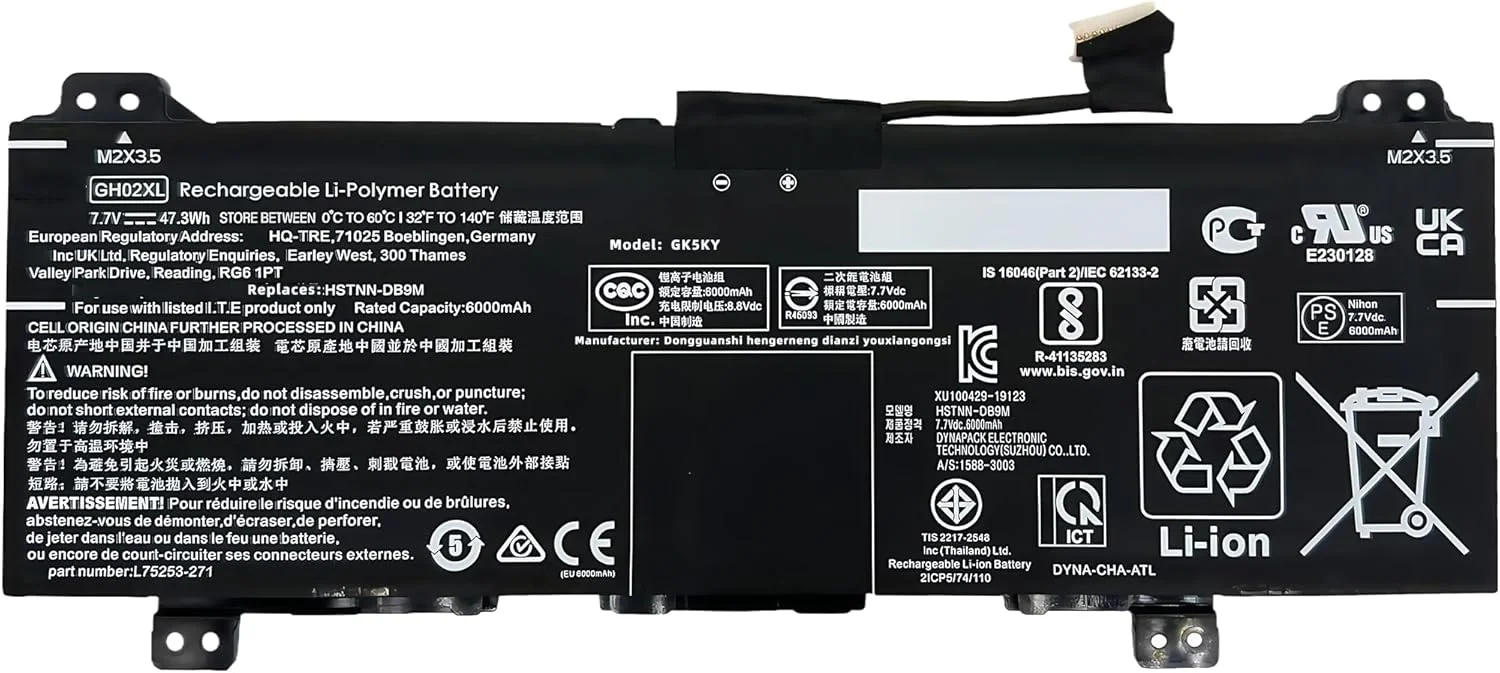 باتری لپ تاپ 47.3Wh GH02XL GHO2XL جایگزین برای HP برای Chromebook 11 G8 11A G8 14 G6 برای Chromebook X360 11 G3 14AT-NA000 NA0010CA NA0010DS سری L75783-005 L75253-271 HSTNN-DB9M با عملکرد بالا باتری لپ تاپ 47.3Wh GH02XL GHO2XL جایگزین برای HP برای Chromebook 11 G8 11A G8 14 G6 برای Chromebook X360 11 G3 14AT-NA000 NA0010CA NA0010DS سری L75783-005 L75253-271 HSTNN-DB9M با عملکرد بالا