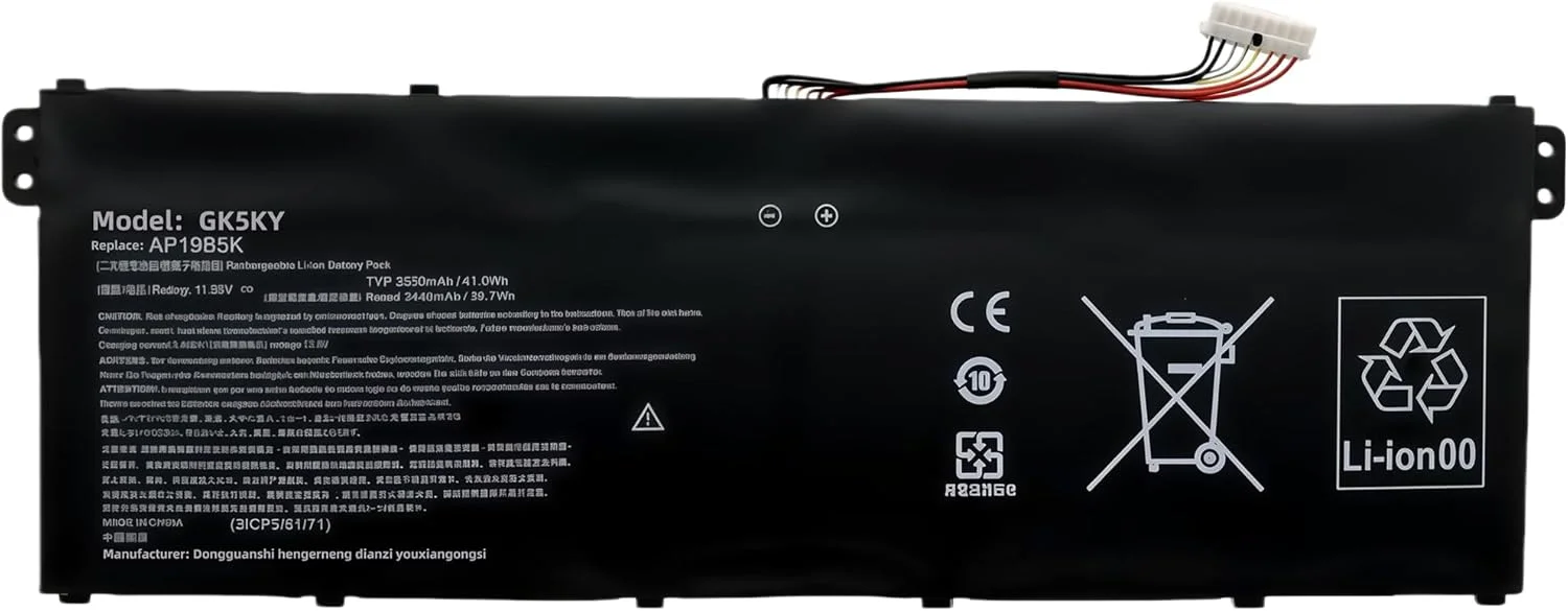 باتری لپ تاپ 41wh AP19B5K جایگزین برای ACER Aspire 3 A314-22 A315-23 A315-57G A317، Aspire 5 سری A514، Aspire 7 A715-42G، Chromebook 15 CB315-3H سری Spin 3، عملکرد بالا باتری لپ تاپ 41wh AP19B5K جایگزین برای ACER Aspire 3 A314-22 A315-23 A315-57G A317، Aspire 5 سری A514، Aspire 7 A715-42G، Chromebook 15 CB315-3H سری Spin 3، عملکرد بالا