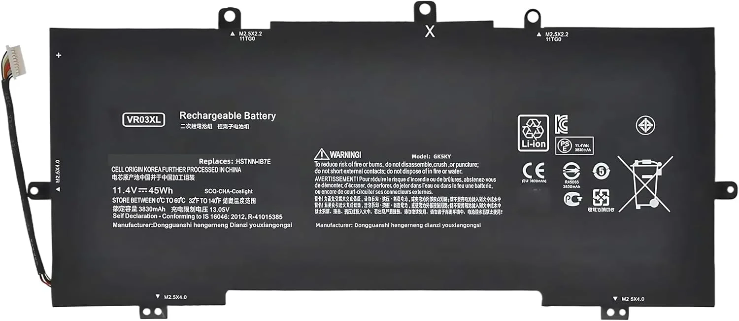 باتری لپ تاپ 45Wh VR03XL VR03 جایگزین برای HP Envy 13-d 13-d000 13-d010nr 13-d008na 13-d053s3 13-d040wm 13-d049tu 13-d040nr 13-d010nr 13-d022tu 13-d006la سری 816497-1C1 11.4V با عملکرد بالا باتری لپ تاپ 45Wh VR03XL VR03 جایگزین برای HP Envy 13-d 13-d000 13-d010nr 13-d008na 13-d053s3 13-d040wm 13-d049tu 13-d040nr 13-d010nr 13-d022tu 13-d006la سری 816497-1C1 11.4V با عملکرد بالا