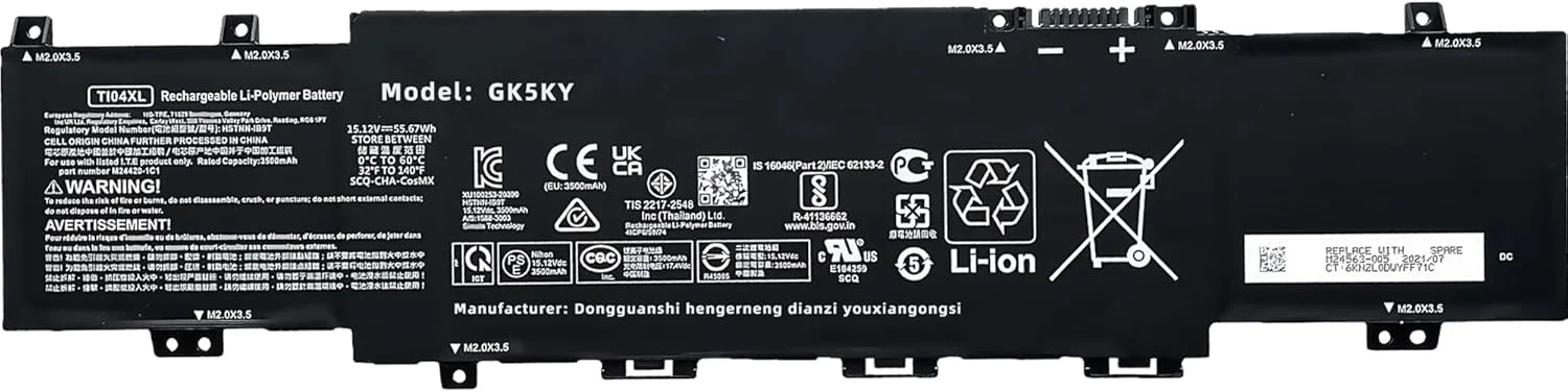 باتری لپ تاپ 55.67Wh TI04XL M24563-005 جایگزین برای HP Envy 17-CH000 17m-ch000 17T-CH000 17-ch0027ur 17-ch0026ur ch0013dx 17M-CH1013DX 17-ch0xxx TI04055XL M24420-1C1 M24420-1D1 با عملکرد بالا باتری لپ تاپ 55.67Wh TI04XL M24563-005 جایگزین برای HP Envy 17-CH000 17m-ch000 17T-CH000 17-ch0027ur 17-ch0026ur ch0013dx 17M-CH1013DX 17-ch0xxx TI04055XL M24420-1C1 M24420-1D1 با عملکرد بالا