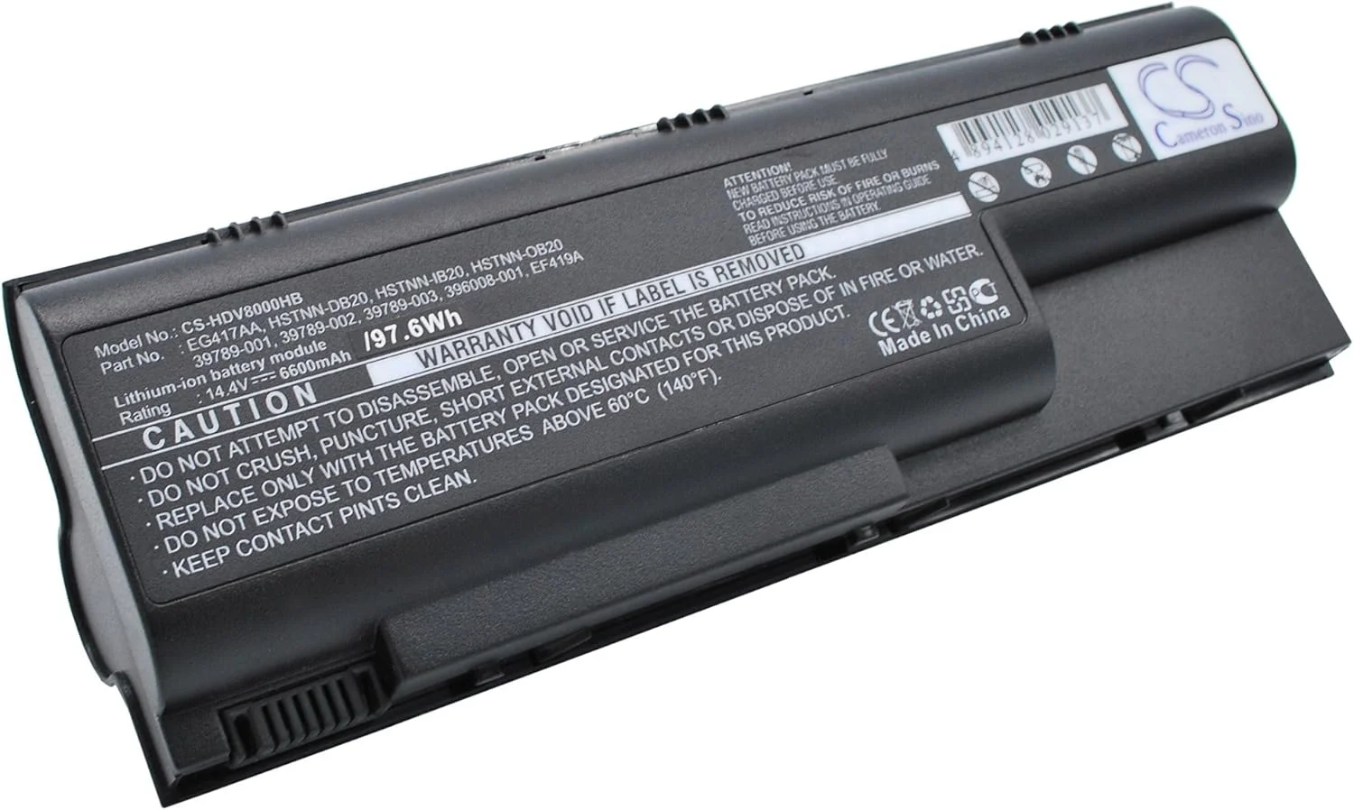 باطری قابل شارژ جدید AQQXING برای Pavilion dv8000, Pavilion dv8000t, Pavilion dv8000z, Pavilion dv8399xx (6600mAh) سازگار با 395789-001, 395789-002, 395789-003, 396008-001, 403808-001, EF419A, EG417AA