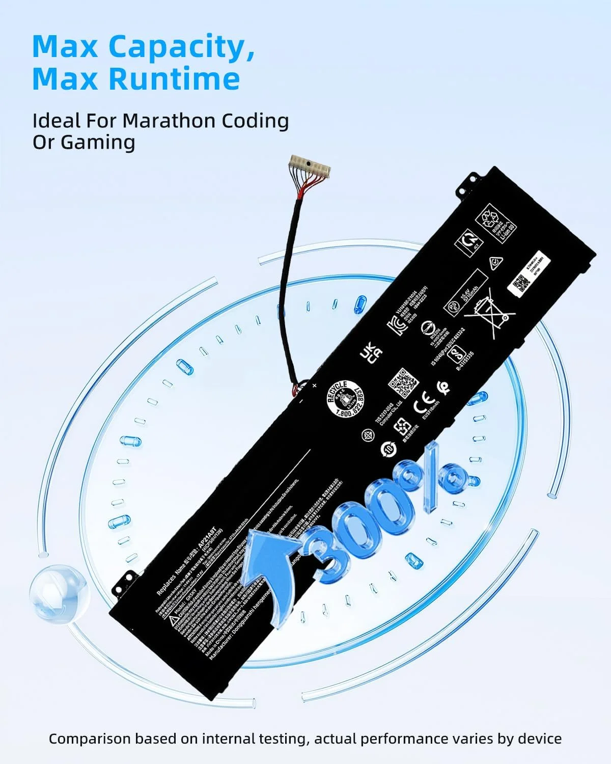 باتری لپ تاپ 90.61Wh AP21A8T برای Acer Predator Helios 300 PH317-56-78LY PH317-56-78SM PH315-55-72EA PH315-55-770K PH315-55-965Z PH315-55-78L7 PH315-55-796N Nitro 5 AP21A5T AP21A7T با عملکرد بالا