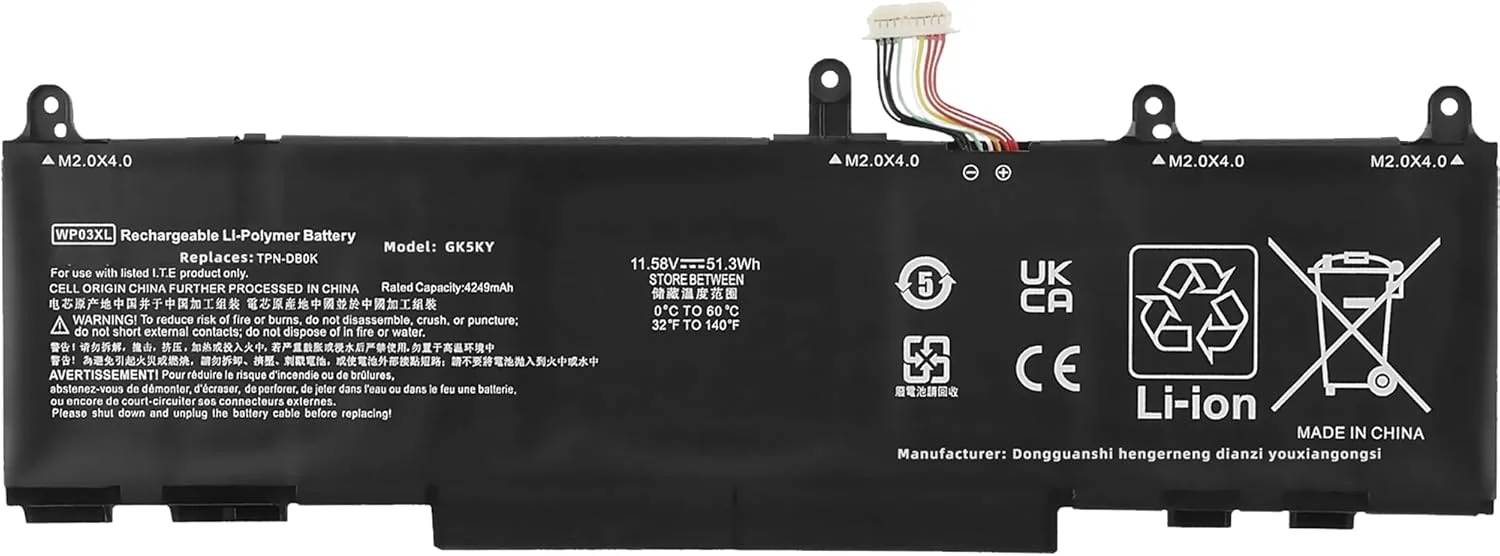 باتری لپ تاپ 51.3Wh WP03XL M73466-005 جایگزین برای HP EliteBook 830 835 840 845 860 865 G9 G10 x360 1040 G9 G10 Split X2 13-M00 13-M000 HSTNN-0B2J HSTNN-LB8W HSTNN-IB9Y با عملکرد بالا باتری لپ تاپ 51.3Wh WP03XL M73466-005 جایگزین برای HP EliteBook 830 835 840 845 860 865 G9 G10 x360 1040 G9 G10 Split X2 13-M00 13-M000 HSTNN-0B2J HSTNN-LB8W HSTNN-IB9Y با عملکرد بالا