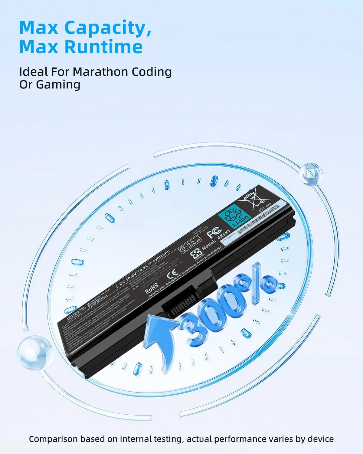 باتری جایگزین لپ تاپ 56.16wh PA3817U-1BRS PA3818U-1BRS PA3819U-1BRS برای Toshiba Satellite C655 C675 C675D L645 L645D L655 L655D L675 L675D L745 L755 L755D P745 P755 P775 M645 با عملکرد بالا