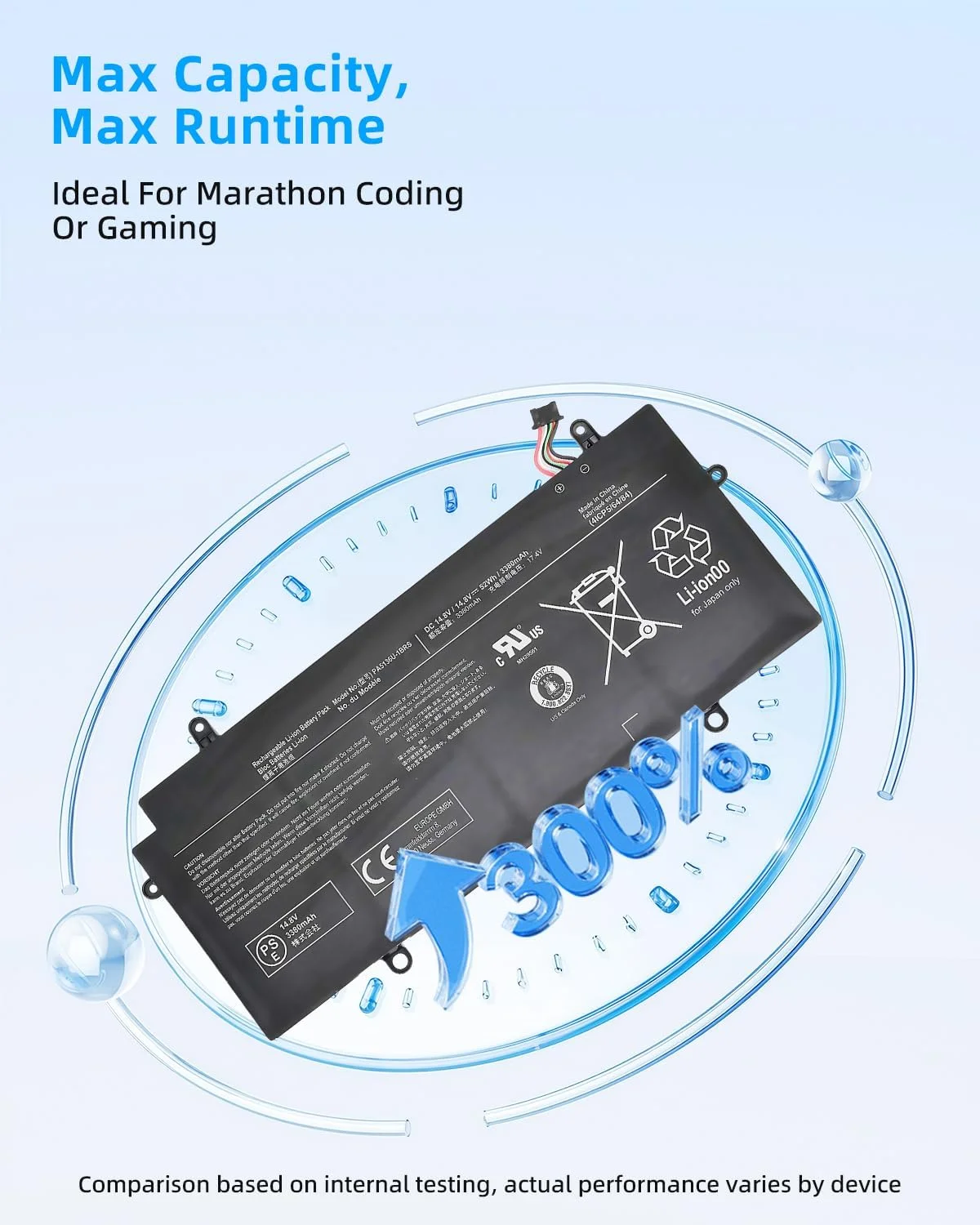 باتری لپ تاپ جایگزین 52Wh PA5136U-1BRS 6-سلولی 14.8 ولت برای توشیبا Portege Z30 Z30-A Z30-A1301 Z30-B Z30-A1301 Z30-AK01S Z30-AK03S Z30-AK04S Z30-AK06S Z30-AK12S Z30-AK22S سری با عملکرد بالا