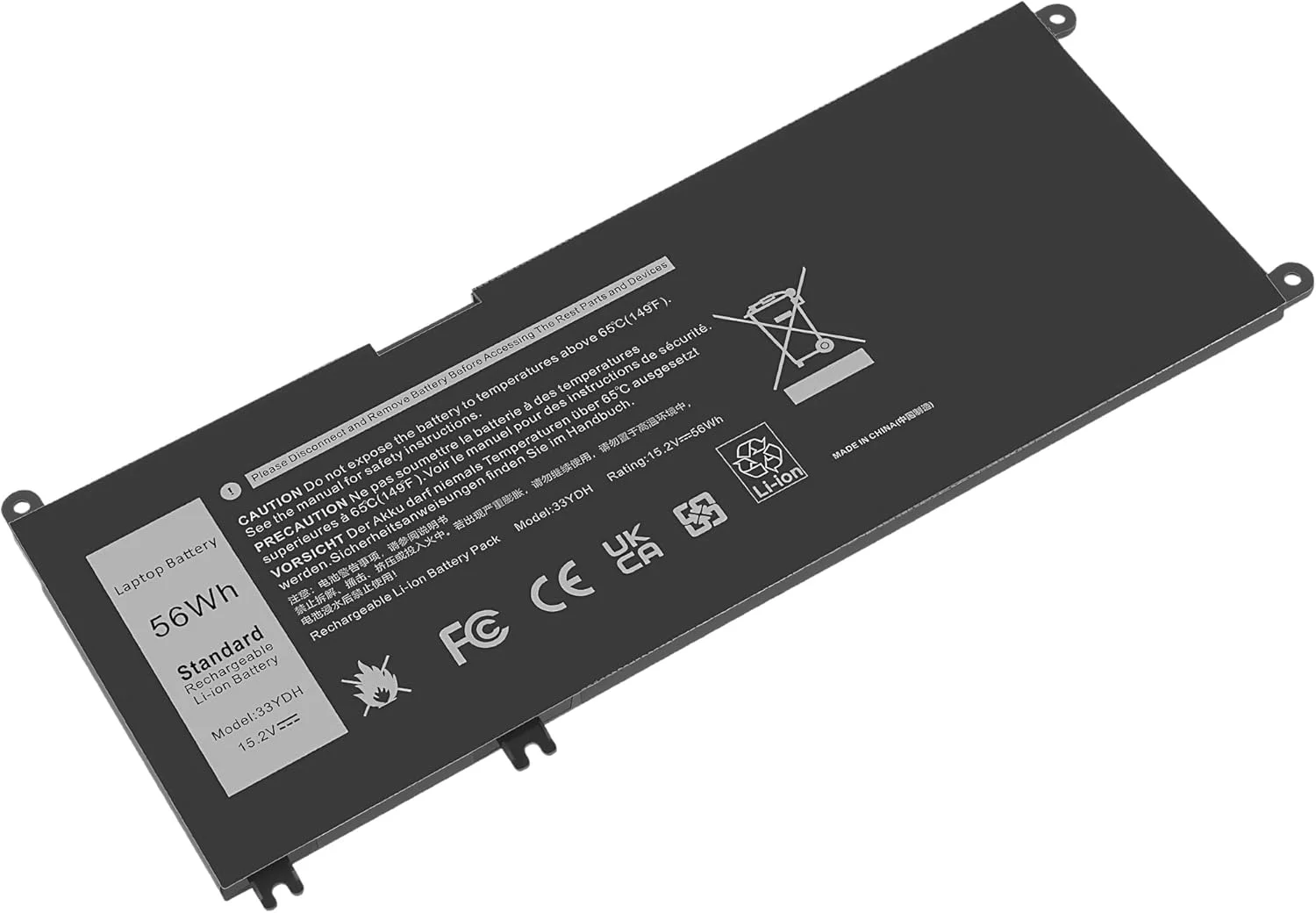 باتری لپ تاپ 56WH 33YDH برای دل Inspiron 17 7000 7778 7779 7786 7773 15 7577 G3 3579 3779 G5 5587 G7 7588 برای Latitude 13 3380 14 3490 15 3590 3580 PVHT1 P30E 81PF3 081PF3 W7NKD با عملکرد بالا