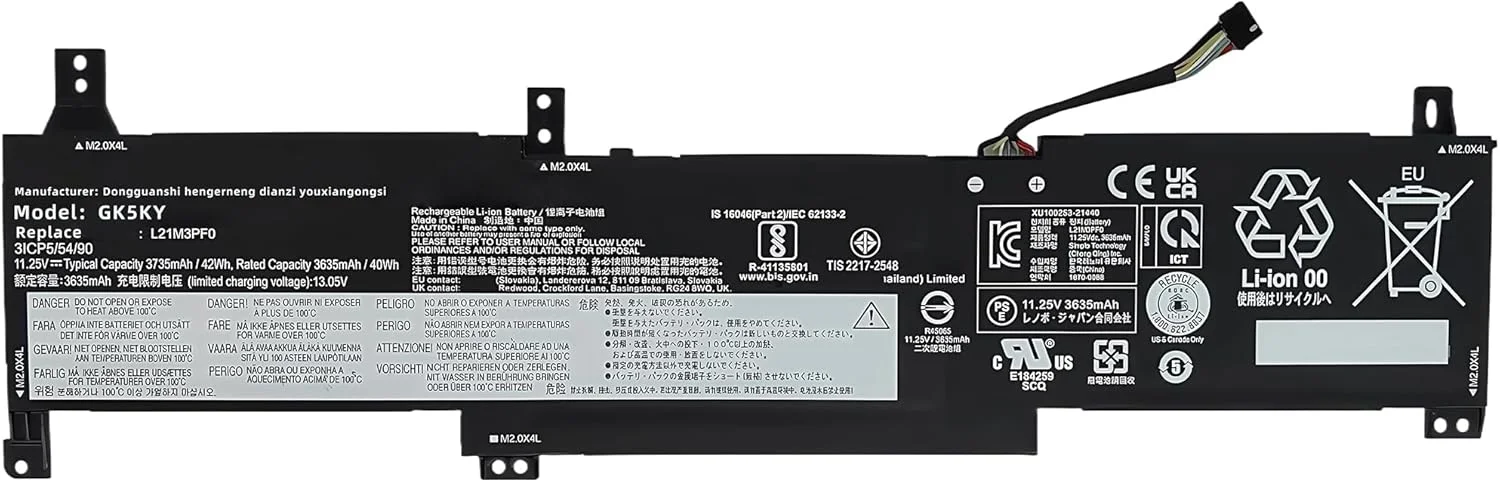 باتری لپ تاپ 42Wh L21M3PF0 جایگزین برای لنوو IdeaPad 1-14IAU7 1-14ALC7 1-14IGL7 1-14ADA7 1-14AMN7 1-14IJL7 سری L21C3PF0 L21D3PF0 L21L3PF0 SB11D70894 5B11D70895 L21M3PF1 با عملکرد بالا