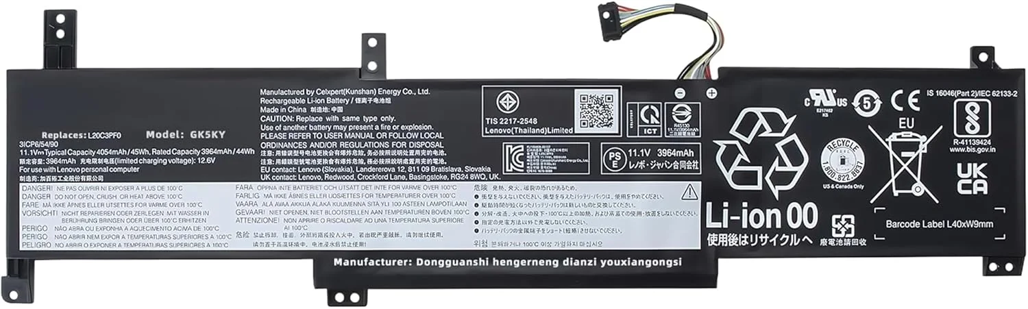 باتری لپ تاپ 45Wh مدل L20L3PF0 جایگزین برای لنوو IdeaPad سری های 3-14ALC6 3-14ITL6 3-15ITL6 3-15ALC6 3-17ALC6 3-17ITL6 مدل های L20C3PF0 L20M3PF0 L20L2PF0 L20B2PF0 L20M2PF8 L20C2PF0 با عملکرد بالا