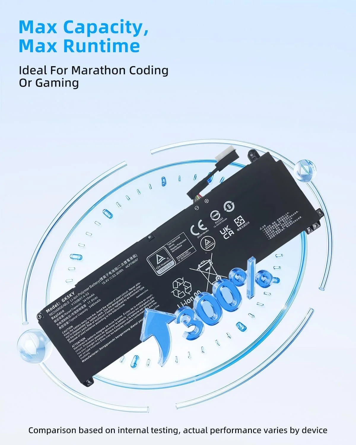 باتری لپ تاپ 53.35Wh V150BAT-4-53 جایگزین برای لپ تاپ های سری Hasee Z7 Z7T Z7-DA7NS Z7-DA7NP Z7-DA7NT Z8-DA7NT Z8-DA7NP G8-DA7NP G8-DA5 CV15S02 با عملکرد بالا